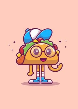 Cute Taco Wearing Hat