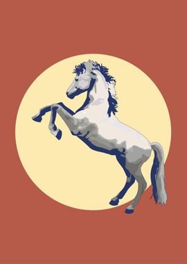 horse in sun vector modern