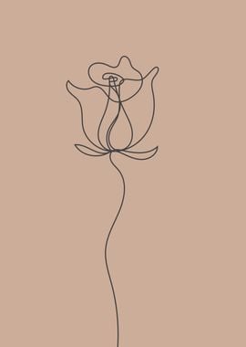 Cute Rose flower line art