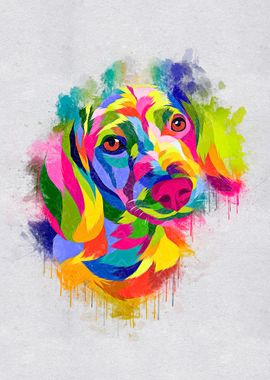 Dog colorful painting