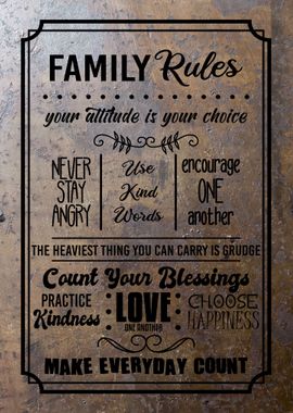 Family Rules Wall Decor