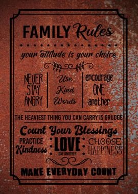 Family Rules Wall Decor