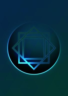 Vector Neon Glyph Rune Art