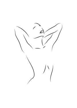 Abstract Woman pose line