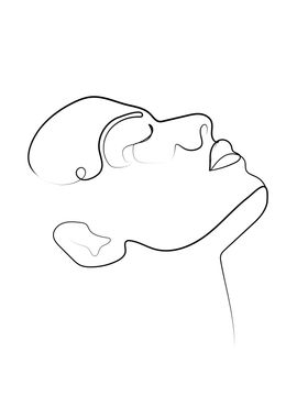 Woman face continuous line