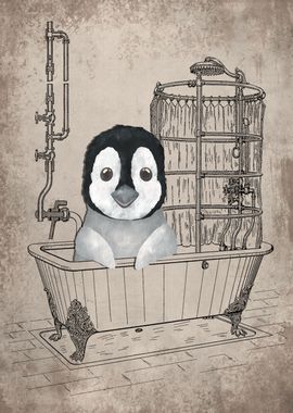 Funny Penguin Bathtub