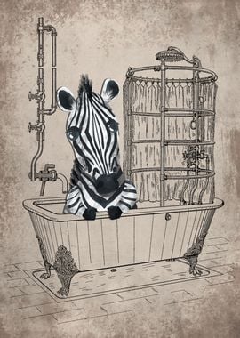 Funny Zebra Bathtub