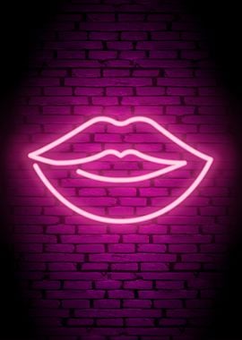 Red Light Lips Poster