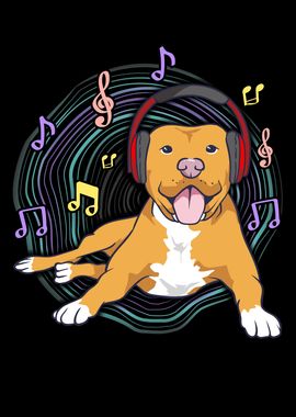 Funny Pit bull Music Lover