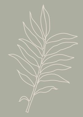 Floral leaf modern lineart