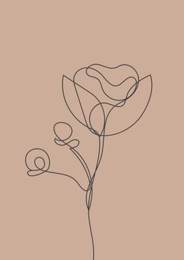 Abstract floral line art