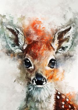 deer new watercolort