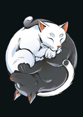 Yin yang cat animals