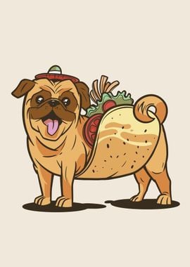 Pug dog animal taco