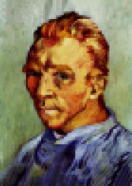 Pixel art Van Gogh self po