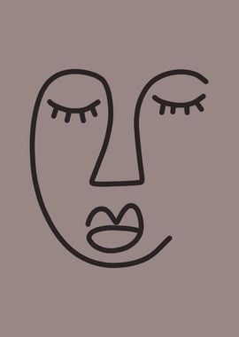 Cute abstract face drawing