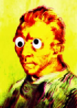 Pixel art Van Gogh self po