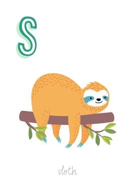 Animal Alphabet S Sloth