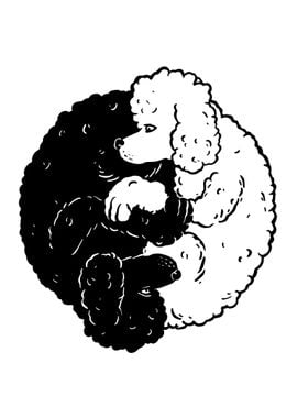 Yin yang poodle dogs