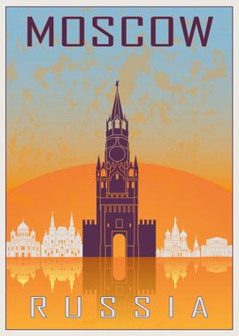 Moscow vintage poster