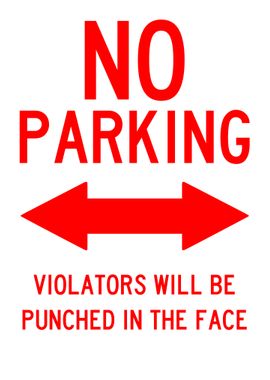 NO PARKING FUNNY Punch