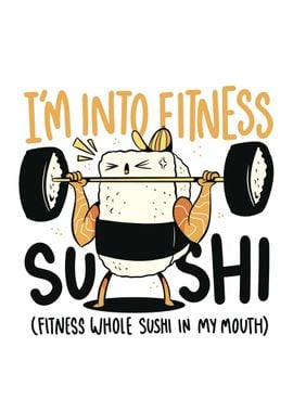 Sushi food lifting weights