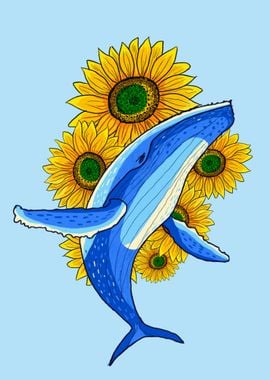 Humpback Whale and Flower