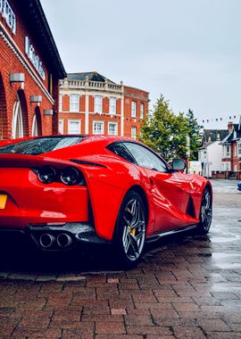 Red Ferrari City Street