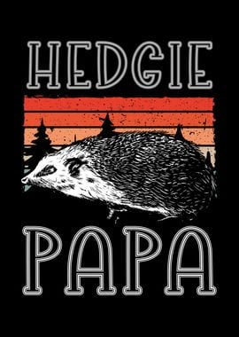 Cute hedgehog dad retro