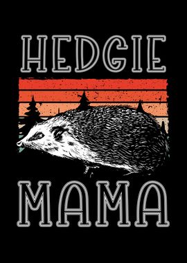 Cute hedgehog mom retro