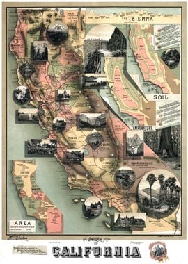 old map of california