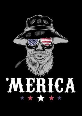 Farmer Skull Merica USA