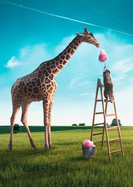 Cotton Candy Giraffe