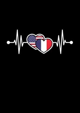 USA Heart France Heartbeat