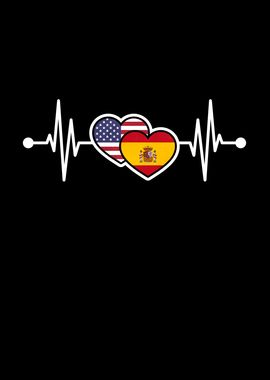 USA Heart Spain Heartbeat