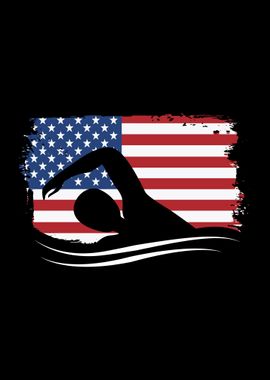 Swimming American Flag