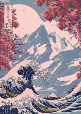 Japanese wave traditional' Poster, picture, metal print, paint by Simon  Darren
