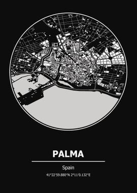 Palma City Map Spain