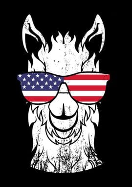 Llama USA American Flag