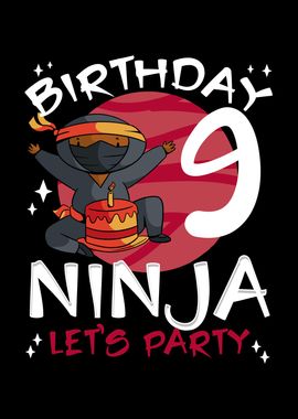 Cute 9th birthday ninja