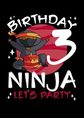 Cute 3rd birthday ninja