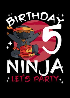 Cute 5th birthday ninja