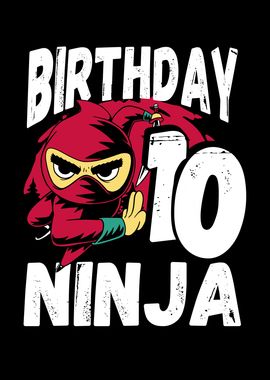 Cute 10th birthday ninja