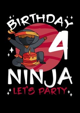 Cute 4th birthday ninja