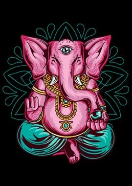 Pink Elephant Meditate 