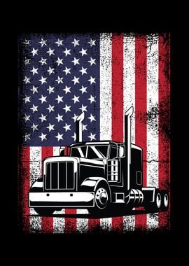 USA Flag Trucker