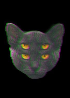 Cat Glitch Vaporwave Weird