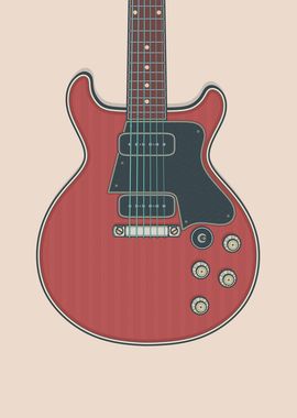 Cherry Double Cut Guitar