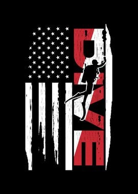 Scuba Diving American Flag