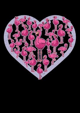 Pink Flamingo Heart